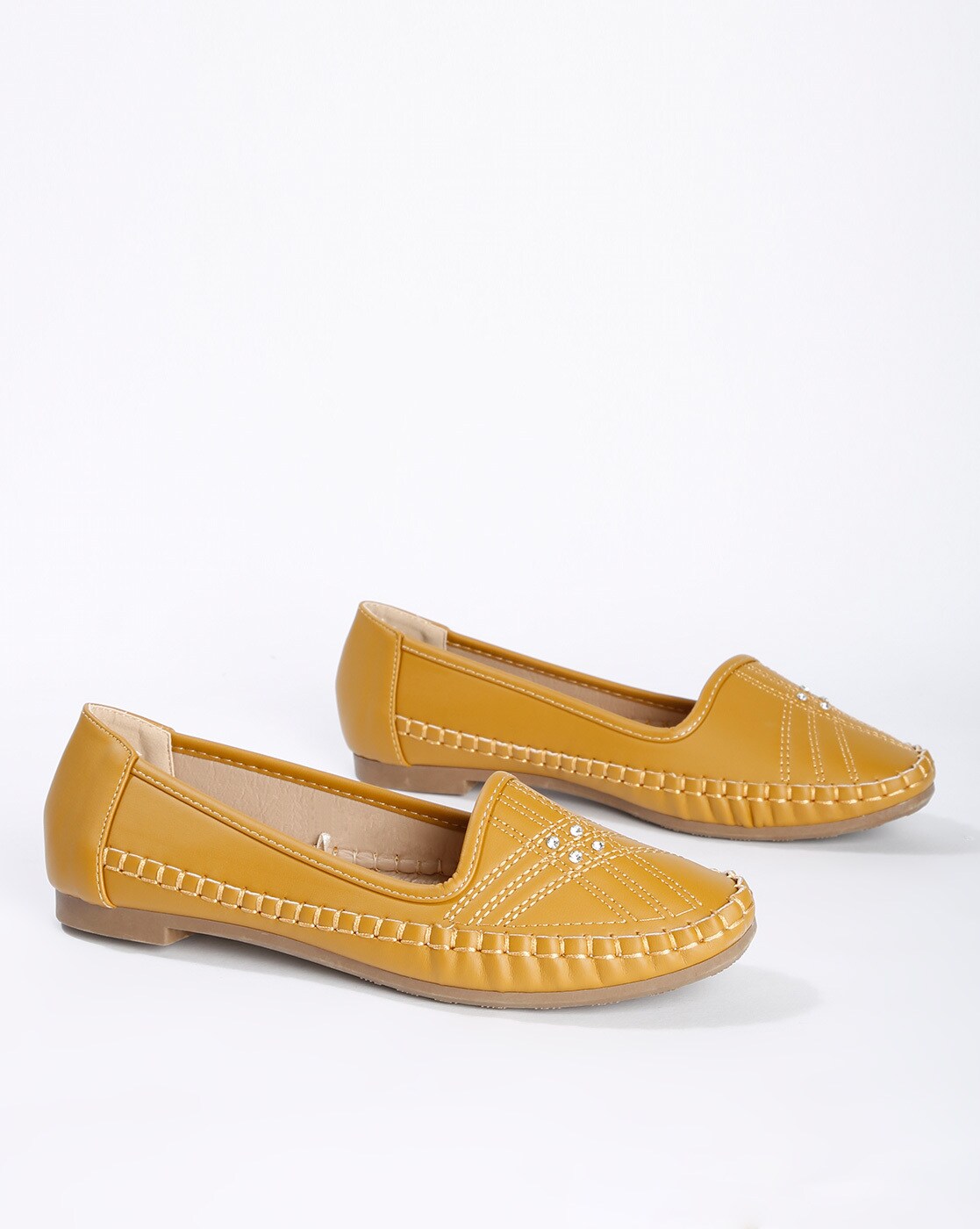 mustard yellow flat shoes