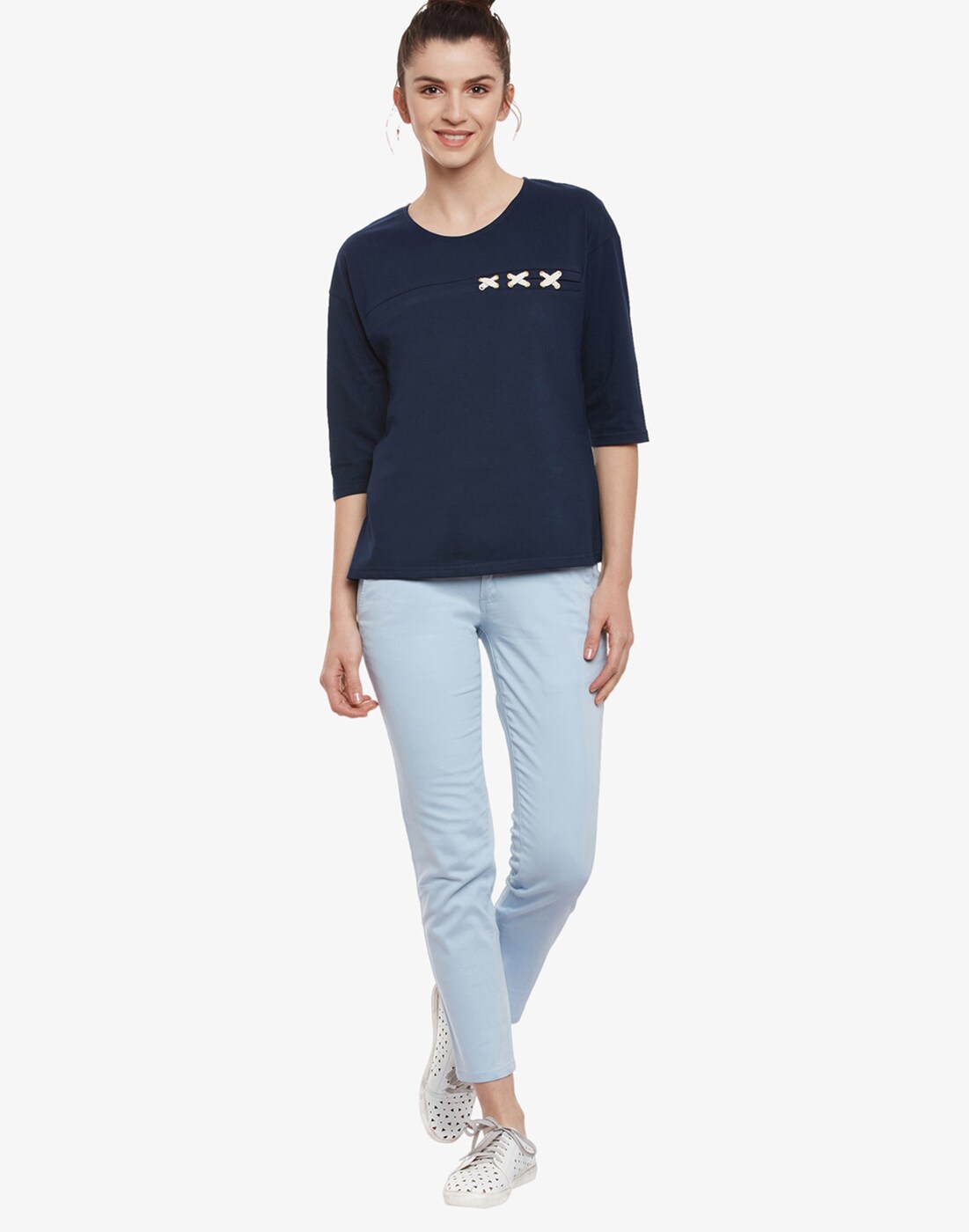 Buy Navy Blue Tops for Women by MISS CHASE Online