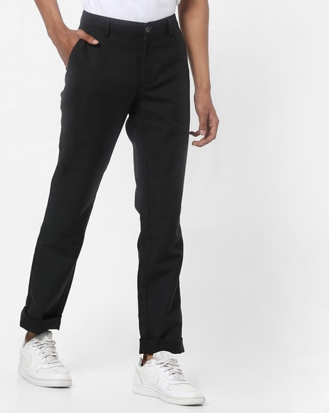 Buy Checked MidRise Slim Fit Cropped FlatFront Trousers online   Looksgudin