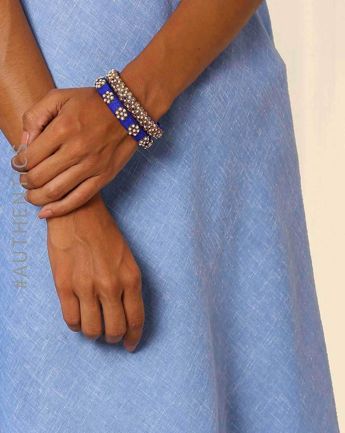 Buy Blue Bangles for Women by Indie Picks Online