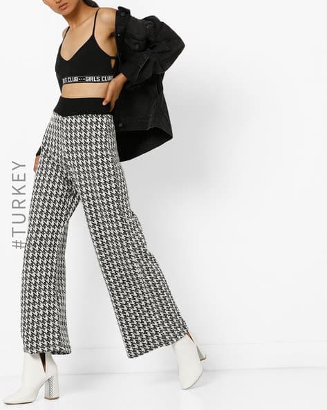 off white houndstooth pants