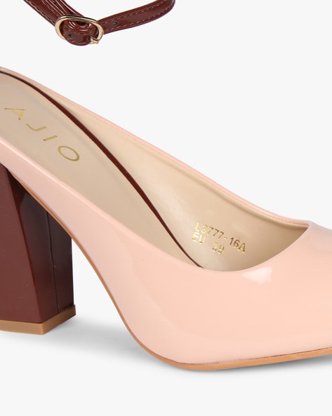 Nude colour block heels hot sale