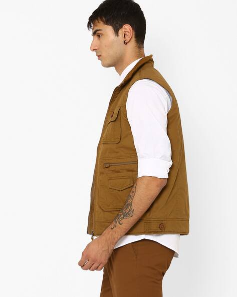 khaki half jacket