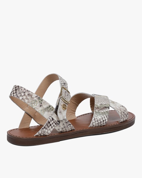 White 2025 snakeskin sandals