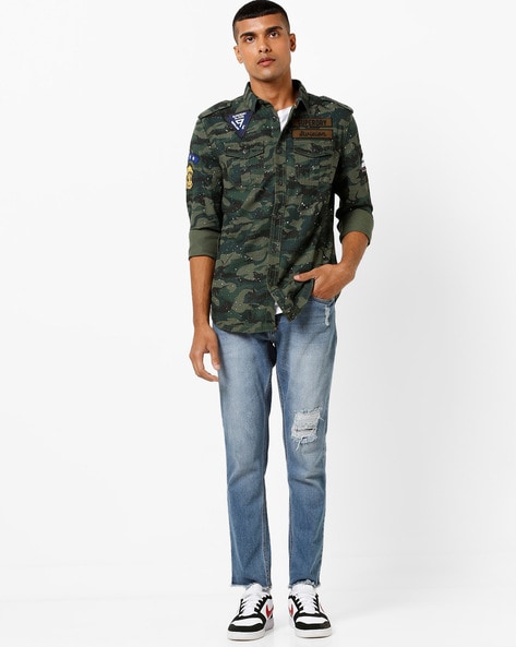 Army Tropics Regular Fit Shirt with Flap Pockets