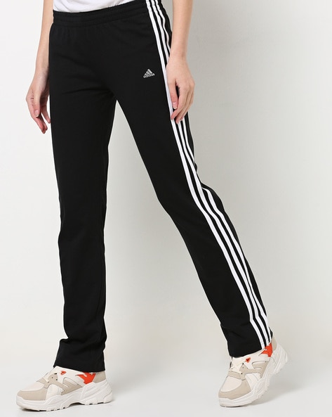 adidas track pants black with black stripes
