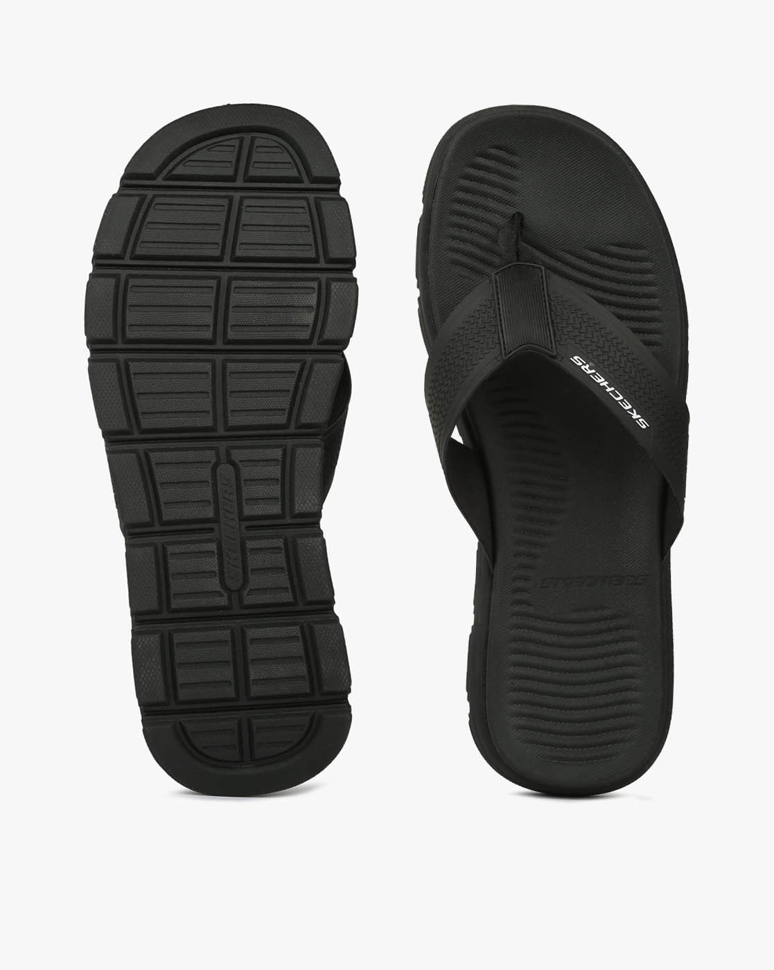 all black flip flops