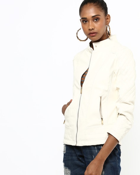 Buy online White Leather Jacket For Mens from shrugs & Jackets for Women by  Iftekhar Leather for ₹5499 at 45% off | 2024 Limeroad.com