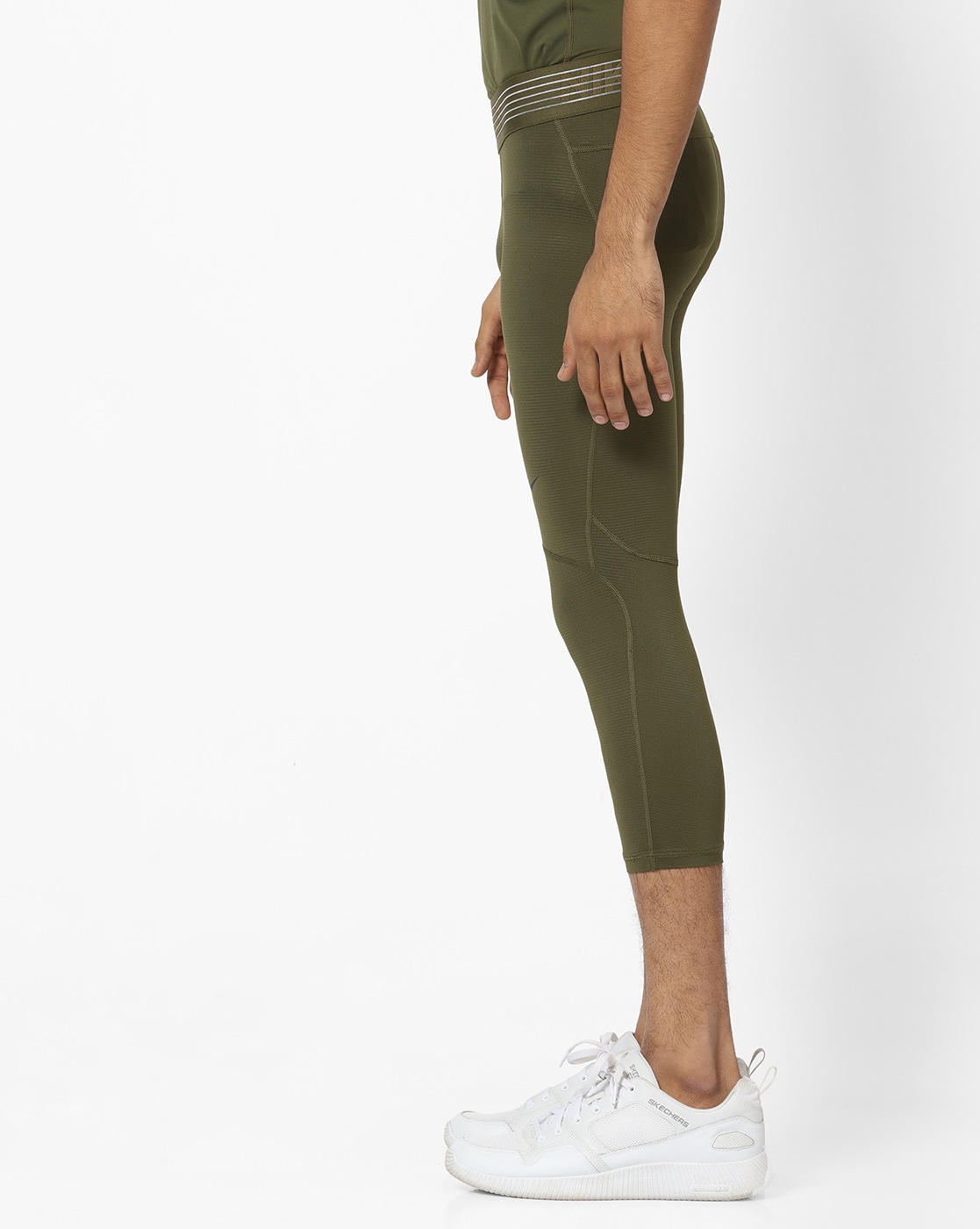 Mid-Rise Compression Track Pants with Elasticated Waistband