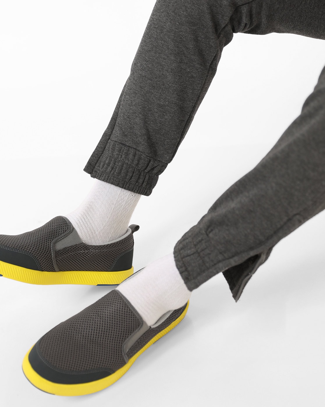Buy Grey \u0026 Yellow Casual Shoes for Men 