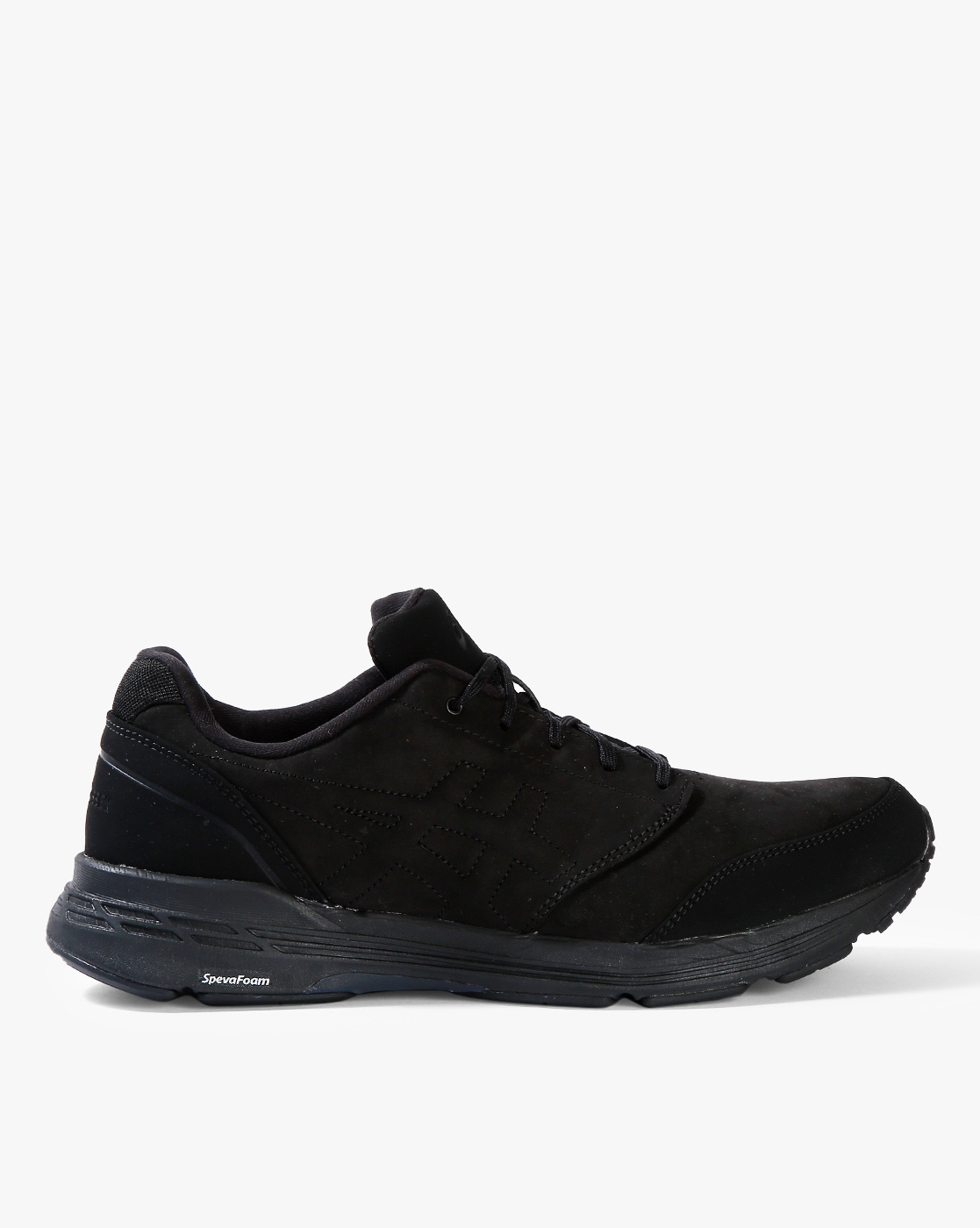 all black leather running shoes