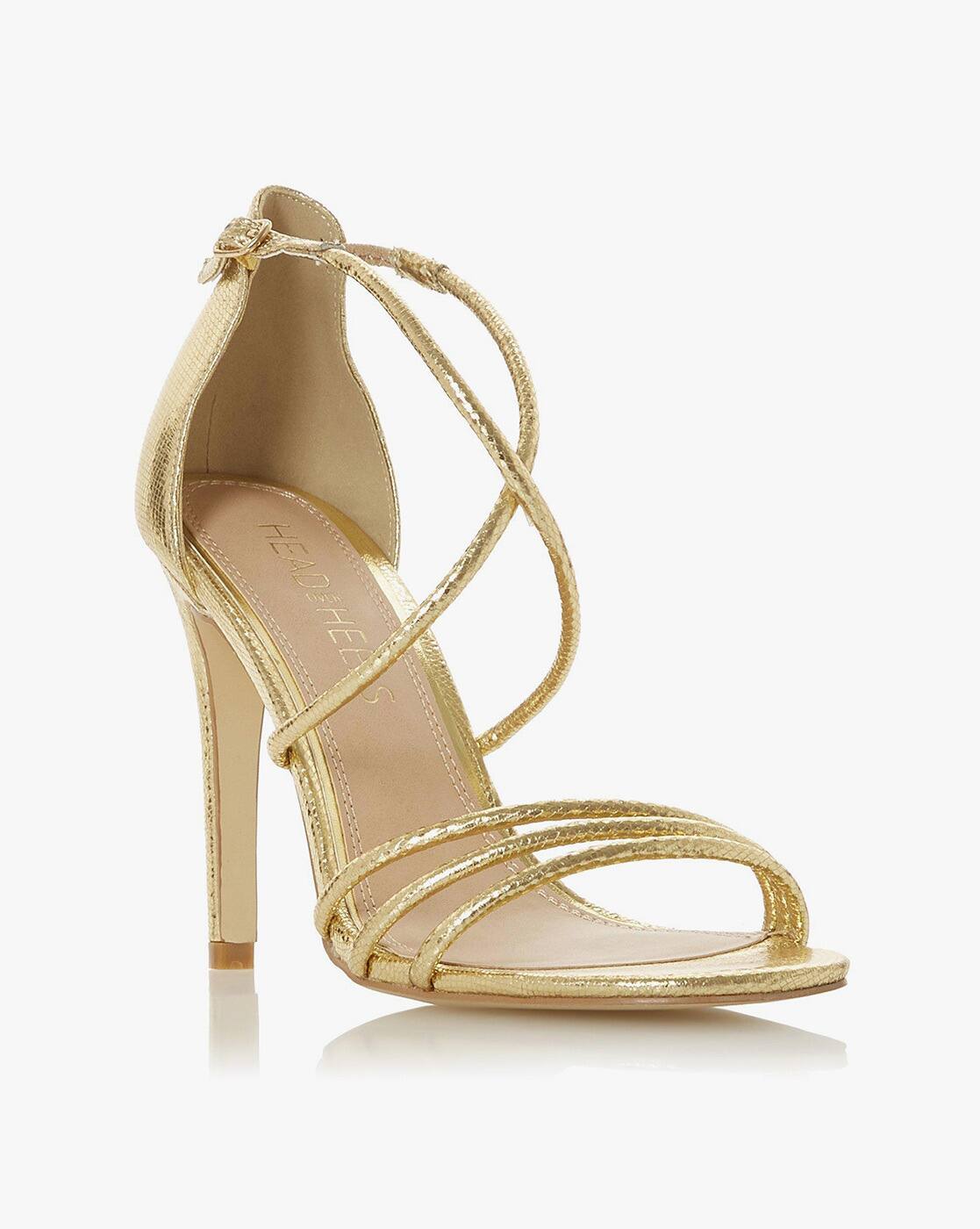 Buy Gold Heeled Sandals for Women by 