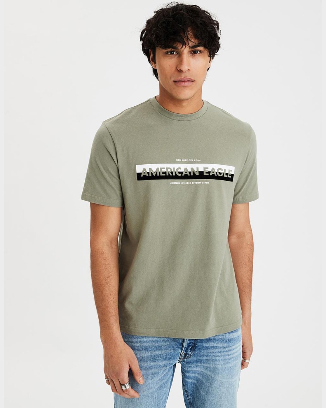 American eagle shop green t shirt