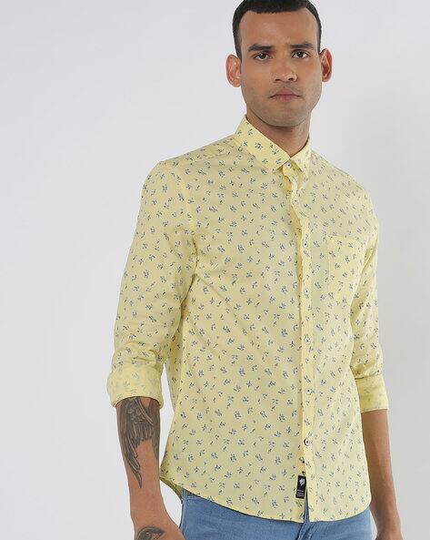yellow slim fit shirt