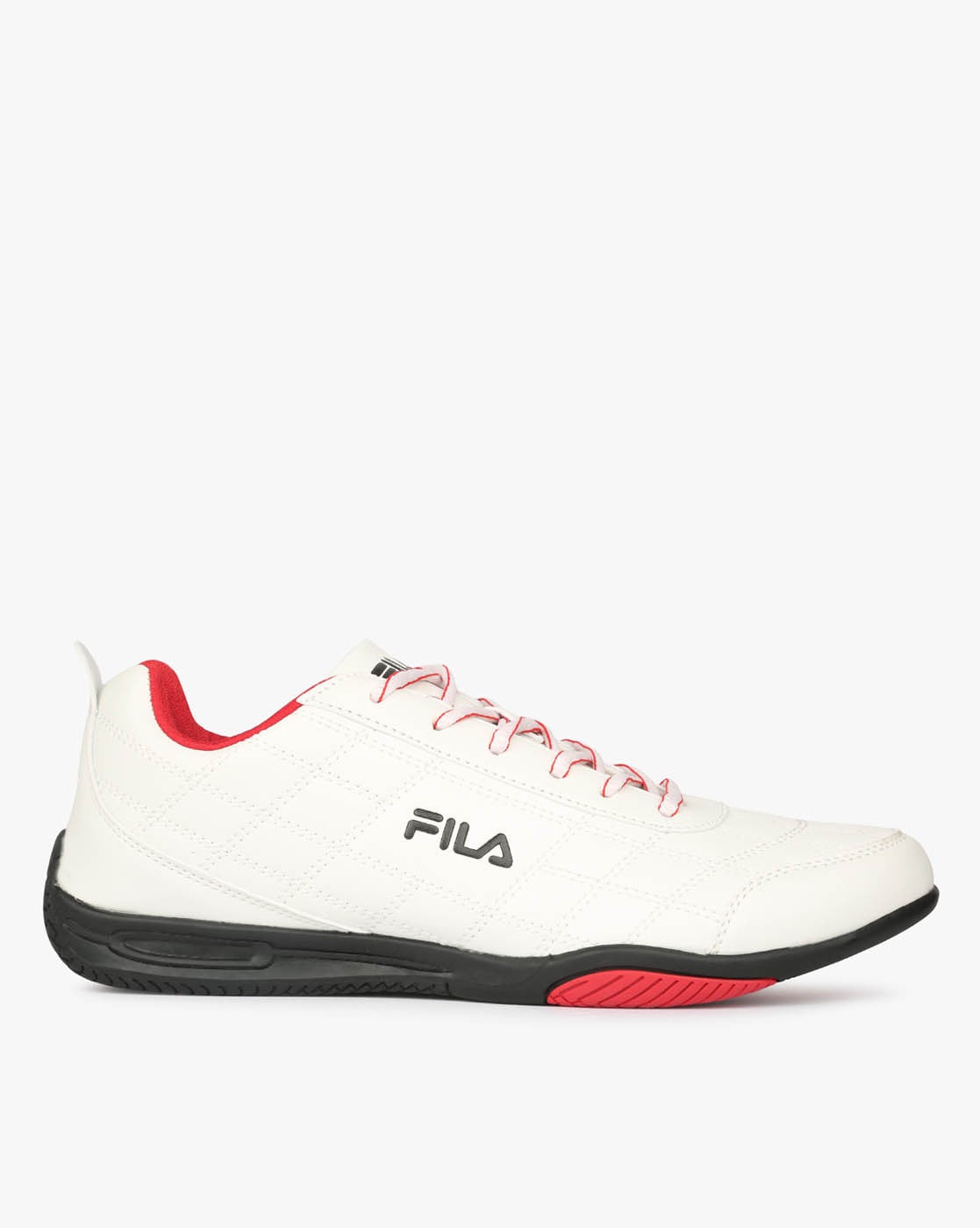 white and red fila shoes