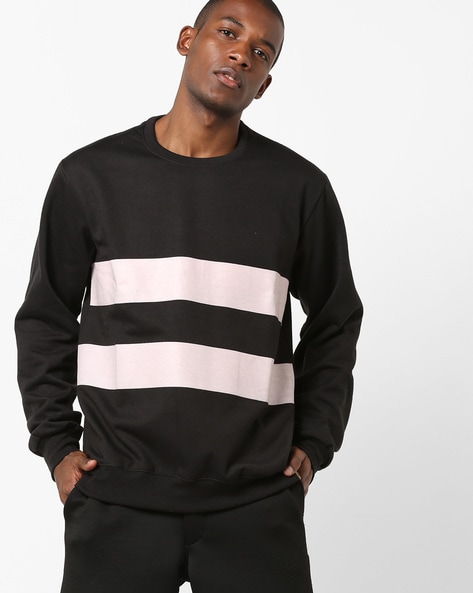 Striped crew neck store sweatshirt mens