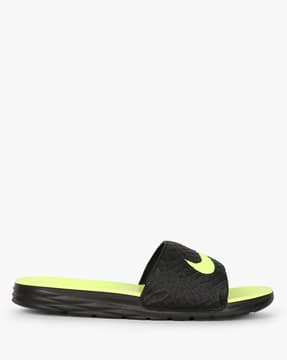 Nike Black and Neon Green Men\'s Flip Flops Buy Green Sandals for Men by NIKE Online | Ajio.com main image 4