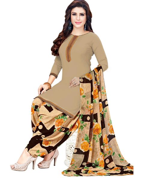 Floral Print 3-piece Dress Material Price in India