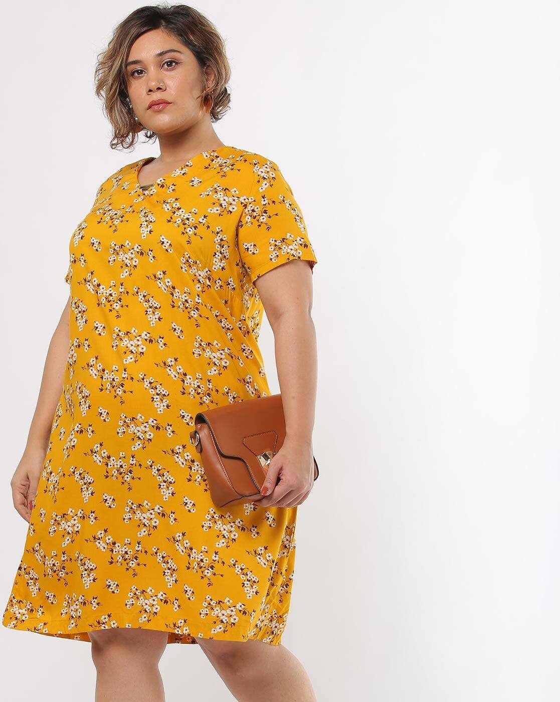 mustard shift dress