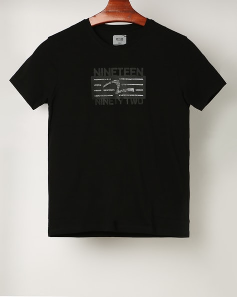 black printed t shirt mens