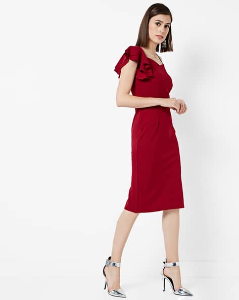 Buy Wine Red Dresses for Women by AJIO 