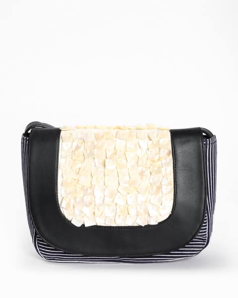striped sling bag