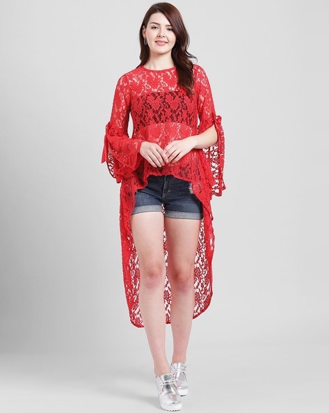 high low lace top