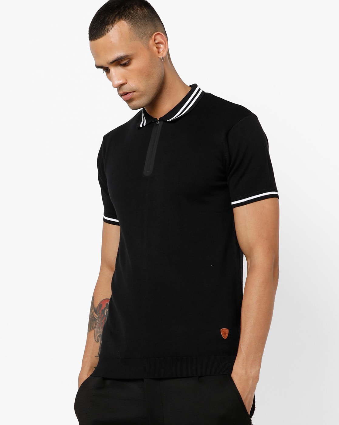 zip front polo