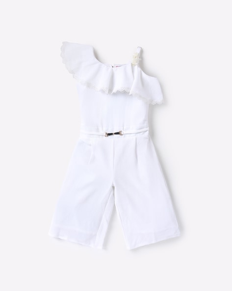 white pleated jumpsuit