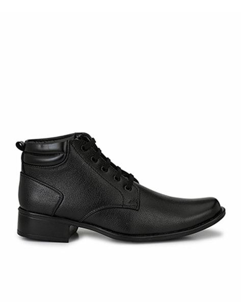 mactree men's black leather boots