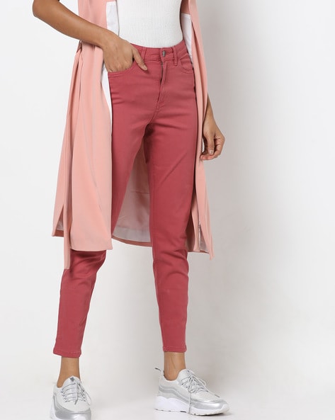 marks and spencer red jeans