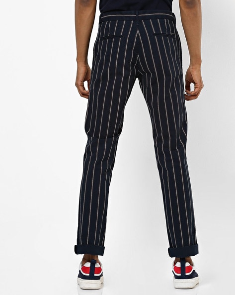 Devils Advocate skinny checked side stripe trousers  ASOS