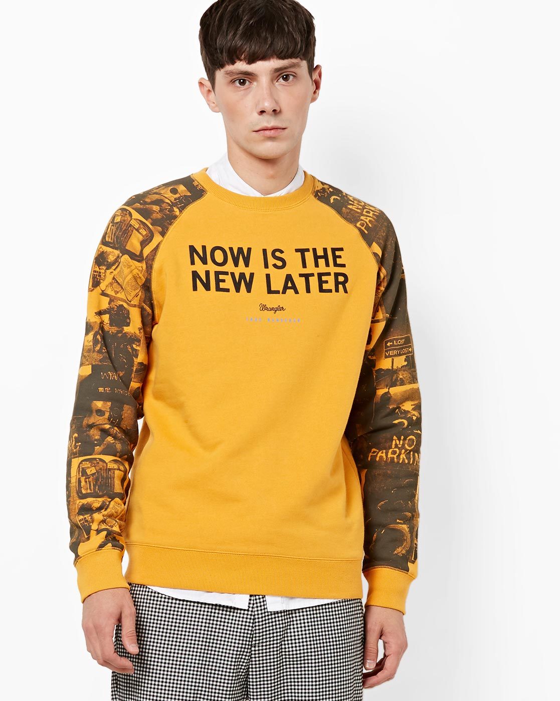 wrangler yellow sweatshirt