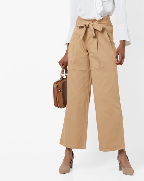 Buy Beige Trousers & Pants for Women by AJIO Online