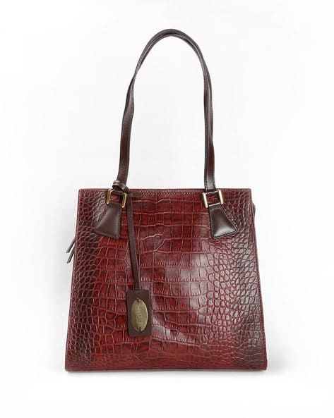 HIDESIGN Croc-Embossed Leather Shoulder Bag