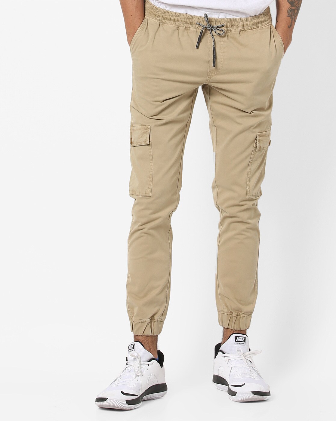 beige joggers mens