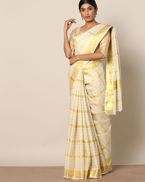 Off White Kerala Saree | Seematti