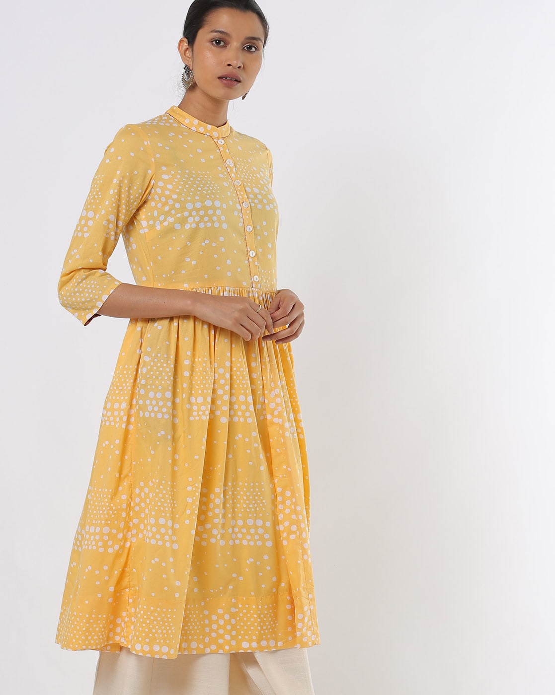 yellow dress ajio