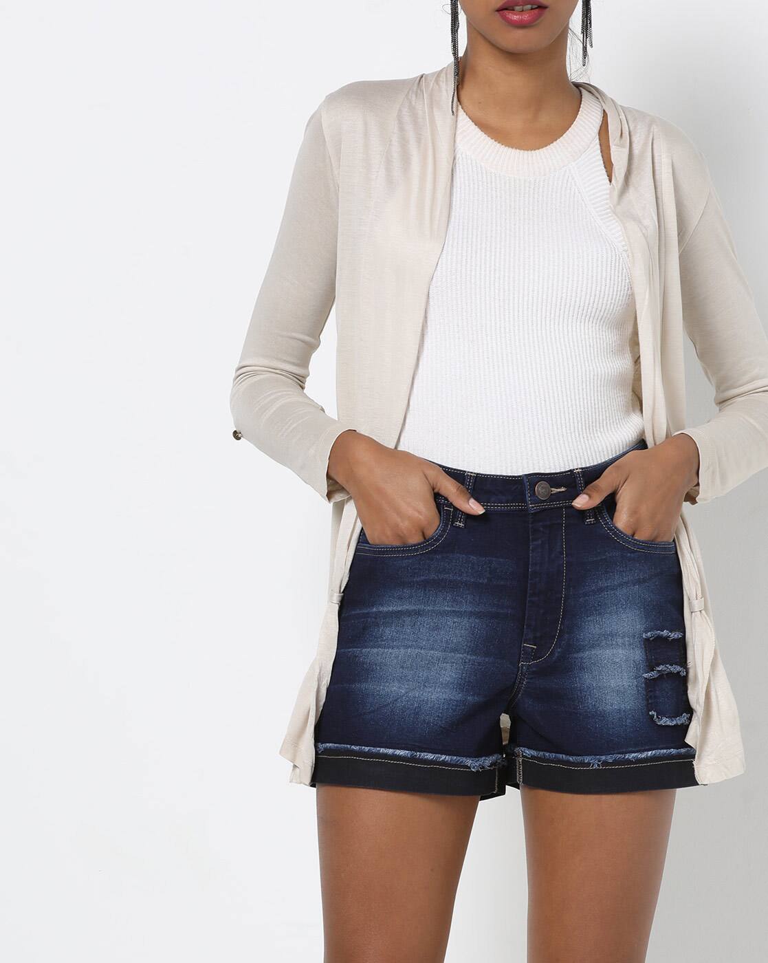 flying machine denim shorts