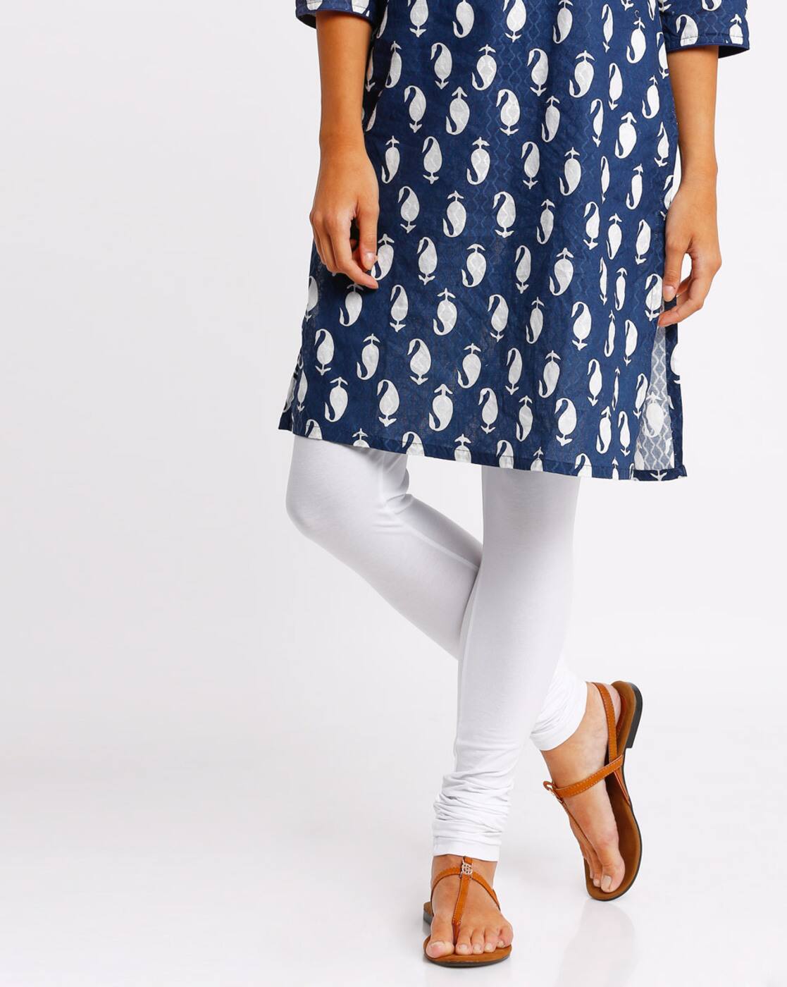Buy White Leggings for Women by AVAASA 