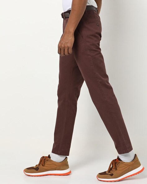 Buy Raymond Dark Violet Slim Fit Flat Front Trousers for Men Online  Tata  CLiQ