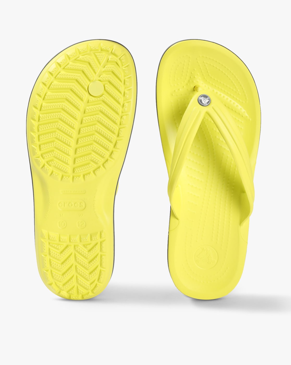 yellow croc flip flops