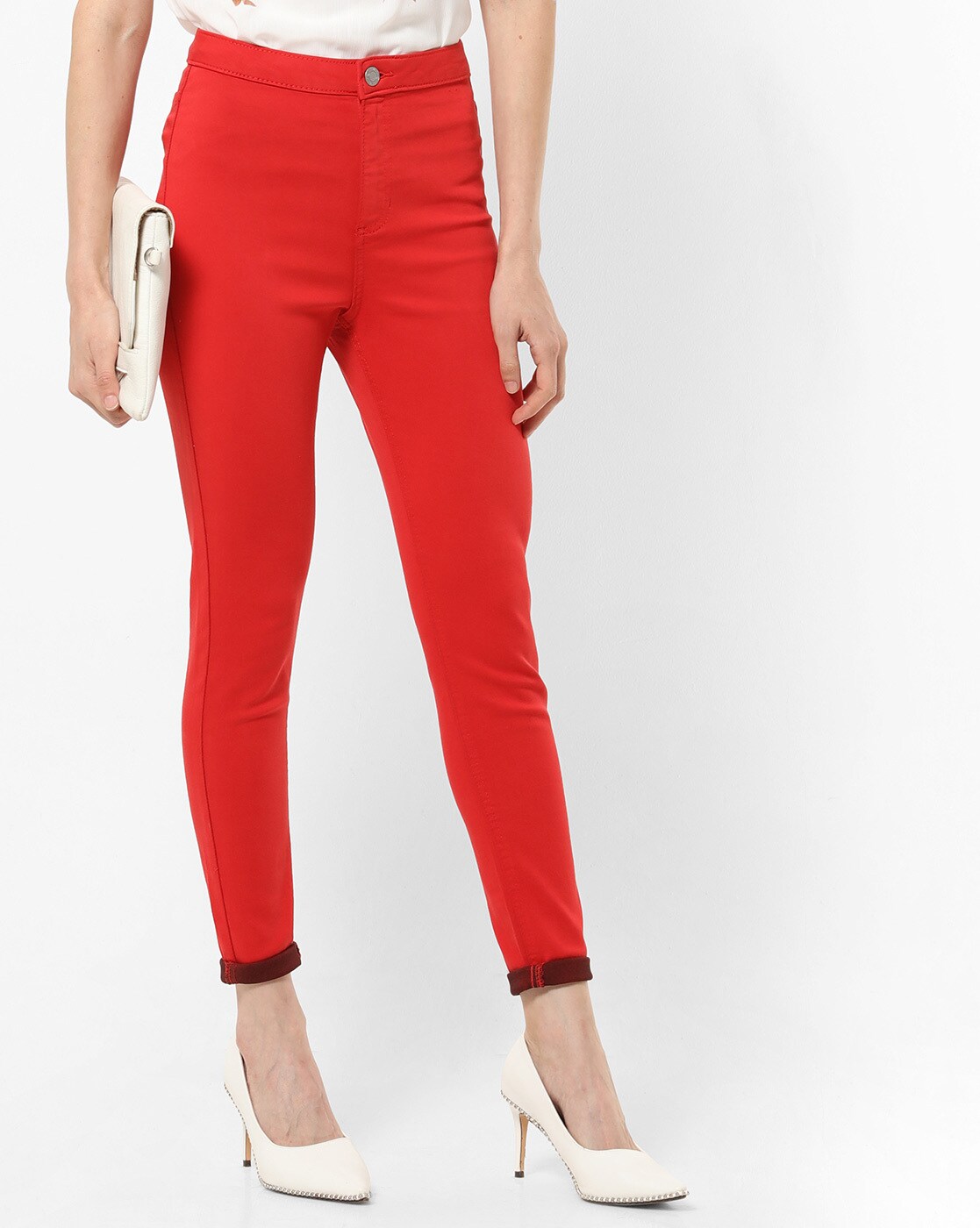 marks and spencer red jeans