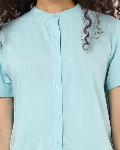 Shirt Top with Pep Hemline (Image - 1)