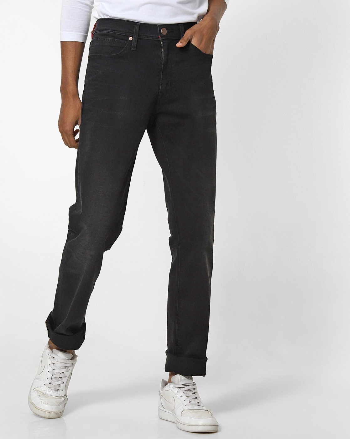 men's high rise slim jeans