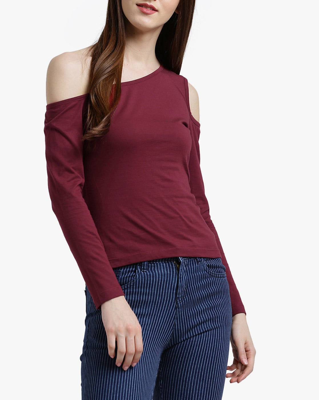 One side best sale cut shoulder top