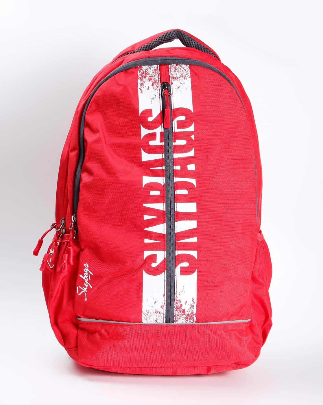 skybags red backpack