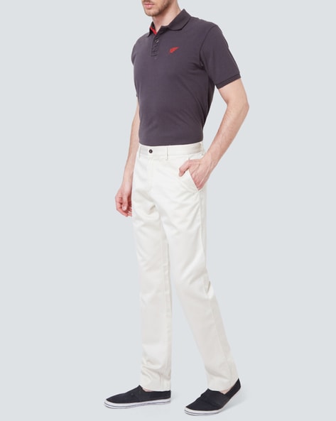 Buy Cream Trousers & Pants for Men by LOUIS PHILIPPE Online