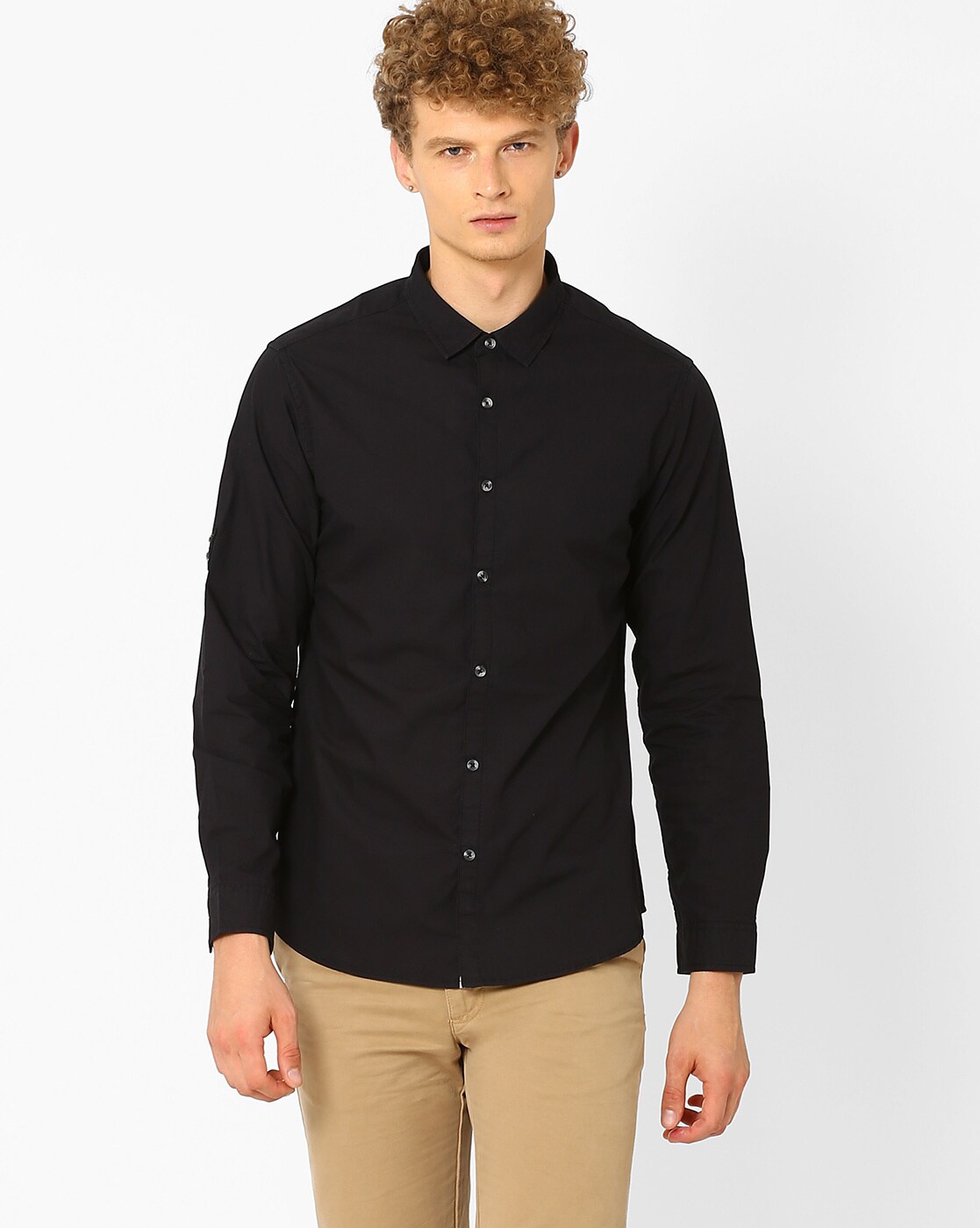 black shirt smart casual
