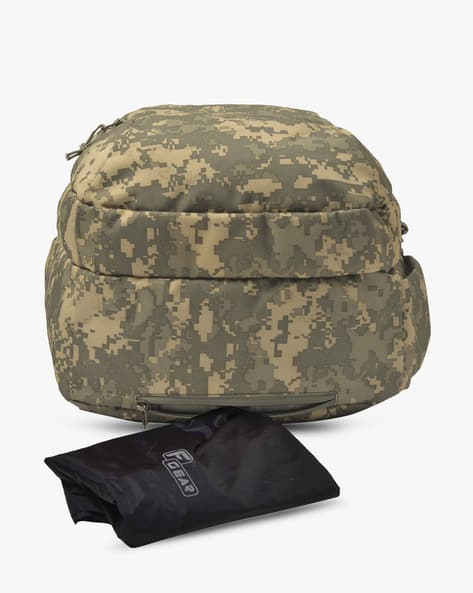 Camouflage Print Backpack with Adjustable Shoulder Straps